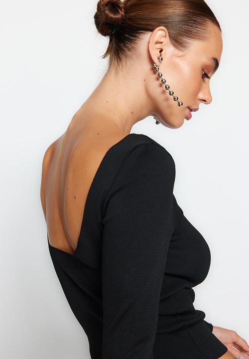 Trendyol - Open back sweater - black