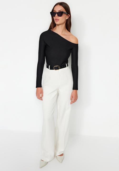 Trendyol - Asymmetrical bodysuit - black