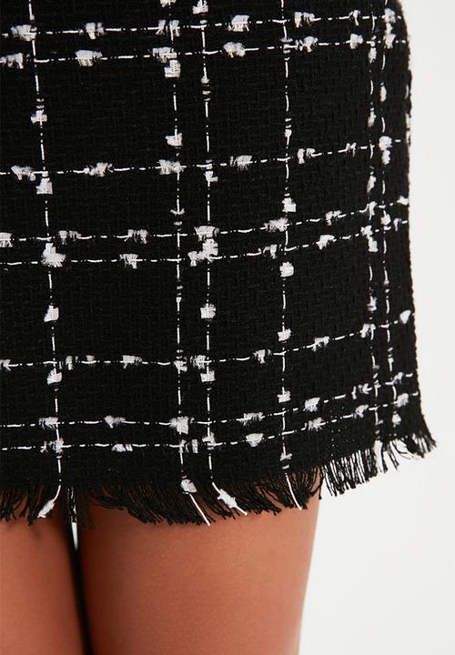 Trendyol - Tweed mini skirt - black