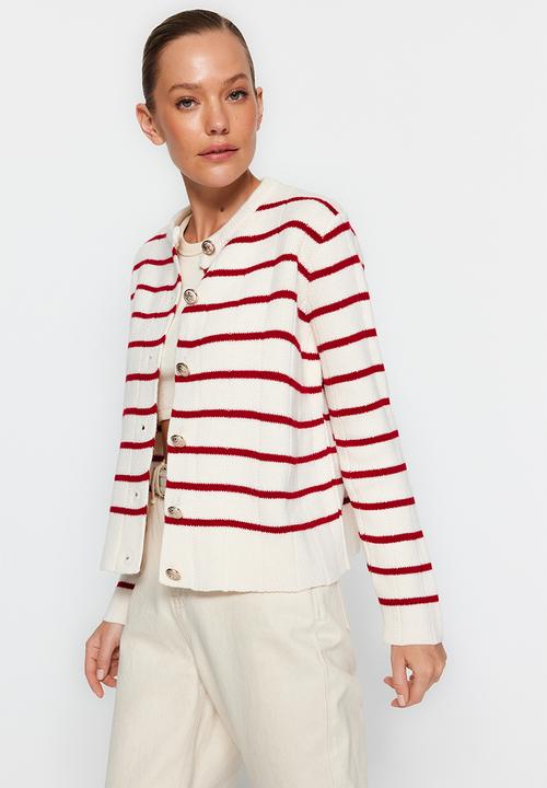 Trendyol - Striped cardigan - stone