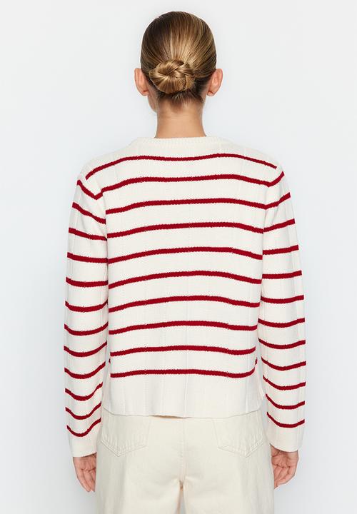 Trendyol - Striped cardigan - stone