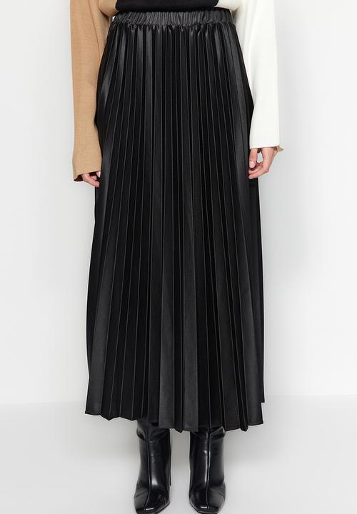 Trendyol - Pleated woven skirt - black