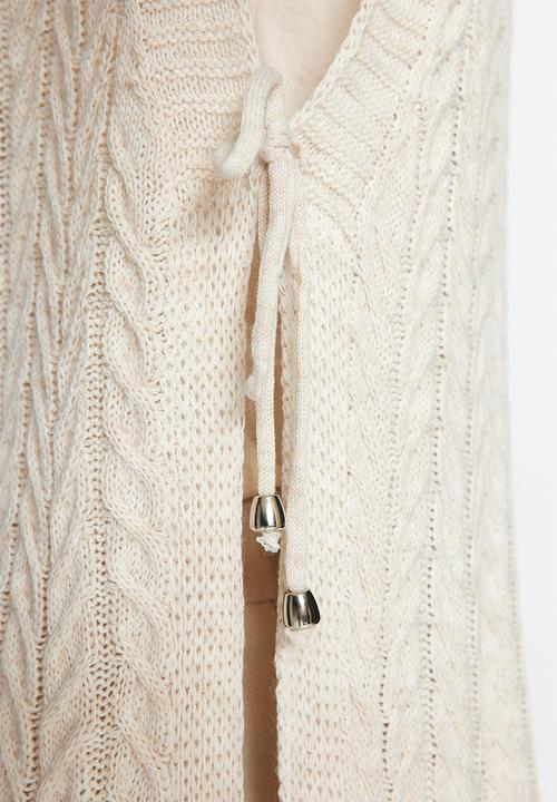 Trendyol - Modest lace-up detail sweater - beige