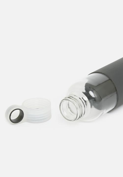 Excellent Houseware - Glass water bottle - black