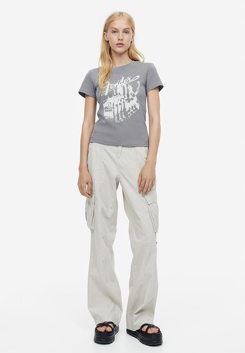 H&M - Printed T-shirt - grey fender guitars