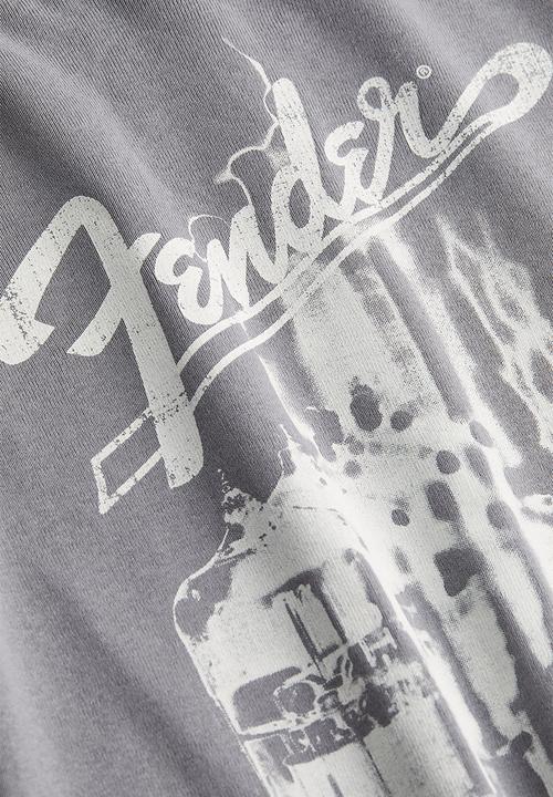 H&M - Printed T-shirt - grey fender guitars