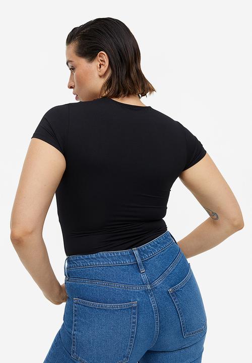 H&M - Square-neck top - black