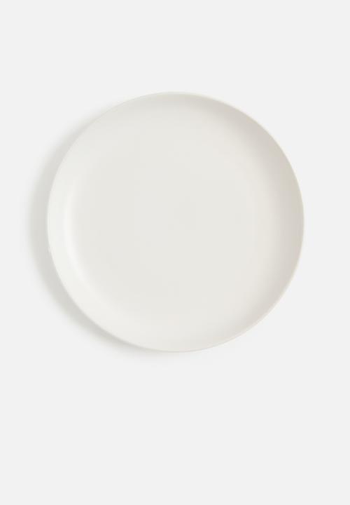 Excellent Houseware - Emble stoneware dinner plate set of 4 - white