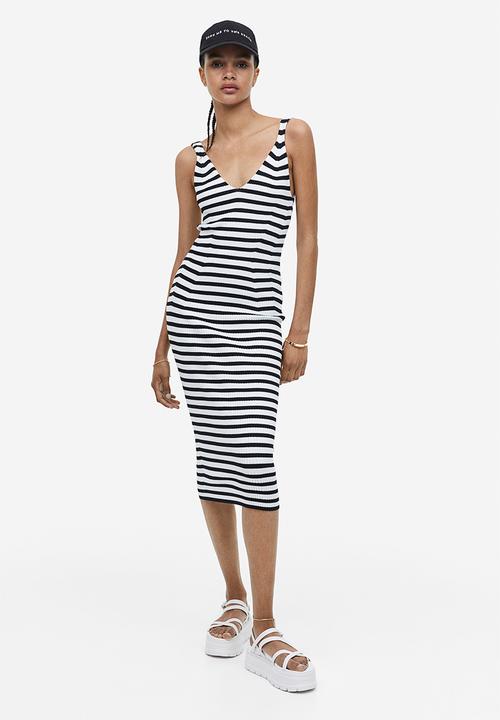 h&m striped bodycon dress Black Bodycon Long Sleeve Dress / Women Gothic Streetwear main image 0