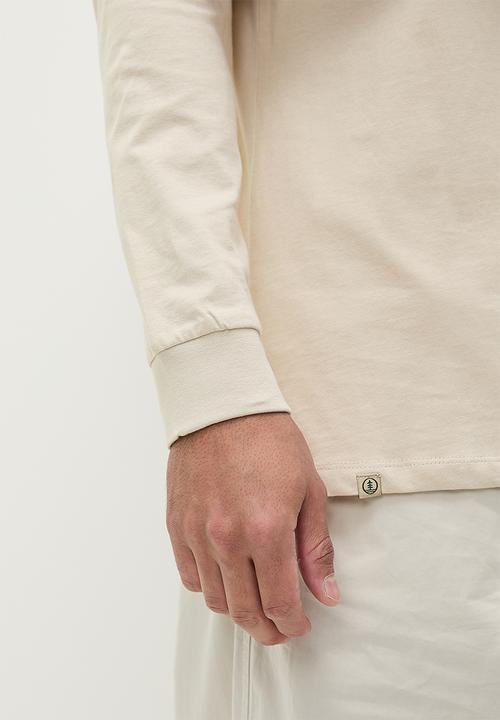 Lark & Crosse - Henk washed long sleeve raglan grandpa tee - stone