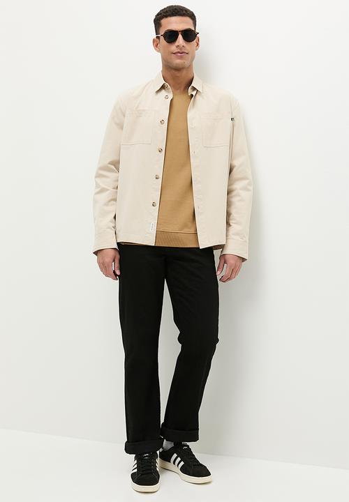 Lark & Crosse - Basic crew neck sueded pullover sweat top - camel