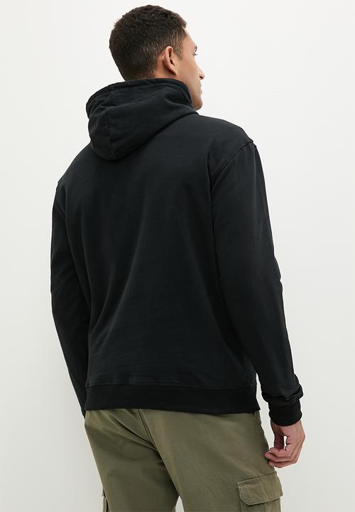 Lark & Crosse - Fashion embossed pullover hoodie sweat - black