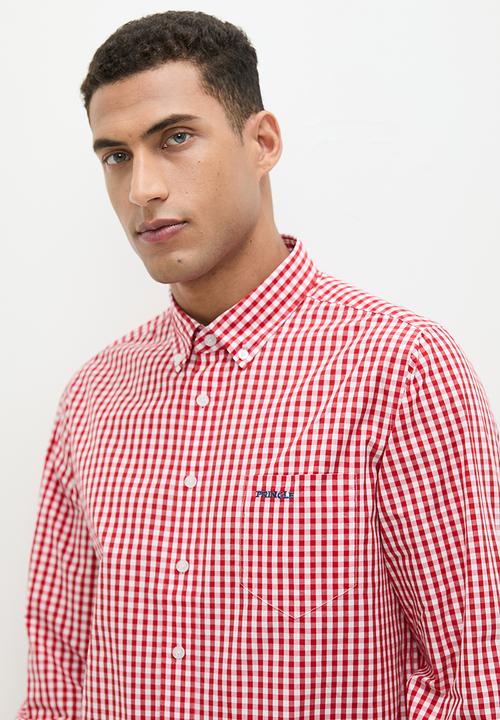 Pringle of Scotland - Pringle arnold long sleeve shirt - red 