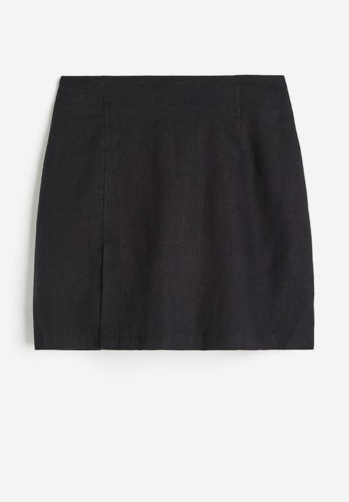 H&M - Linen skirt - black
