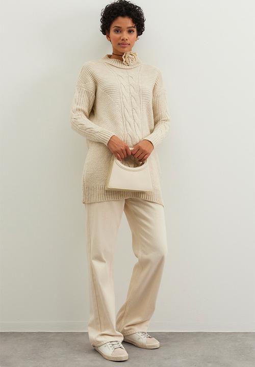 Trendyol - Cable knit sweater - stone