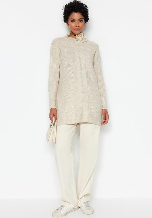 Trendyol - Cable knit sweater - stone