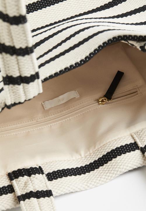 H&M - Cotton-blend shopper - black striped