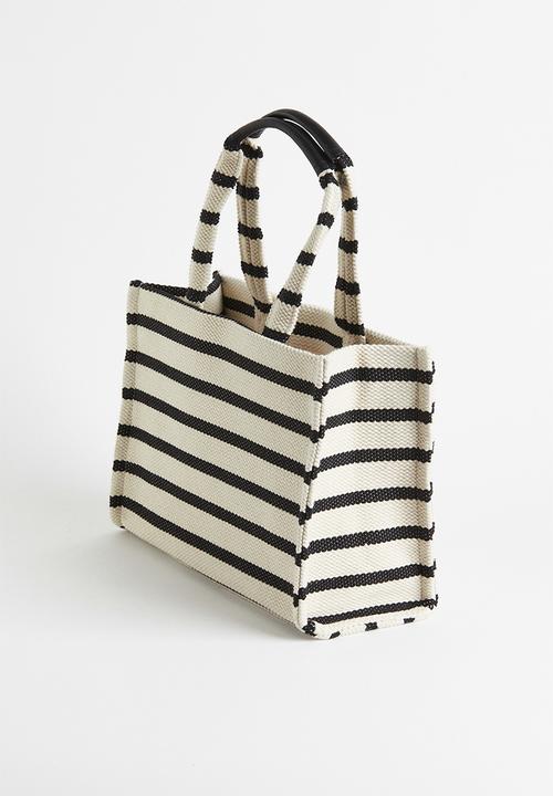 H&M - Cotton-blend shopper - black striped
