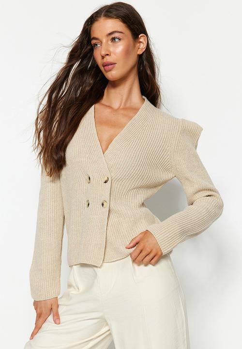 Trendyol - Jacket look cardigan - stone