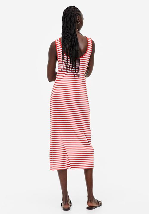 H&M - Ribbed dress - red & white striped