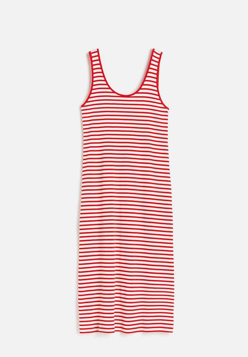 H&M - Ribbed dress - red & white striped