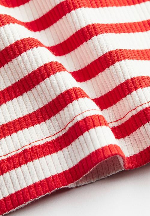H&M - Ribbed dress - red & white striped