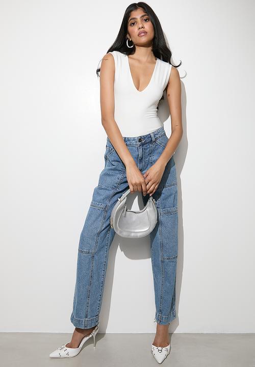 VELVET - High shoulder bodysuit - white 