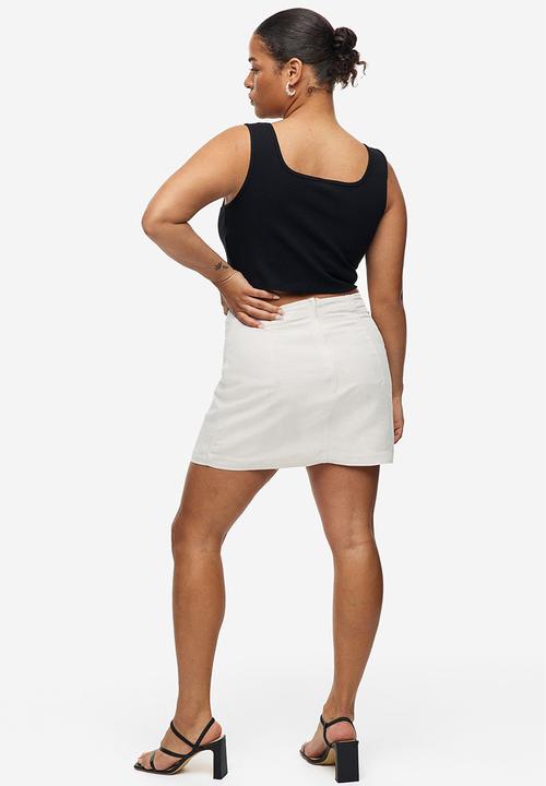 H&M - Linen-blend mini skirt - light beige