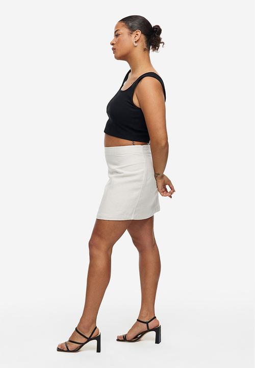 H&M - Linen-blend mini skirt - light beige