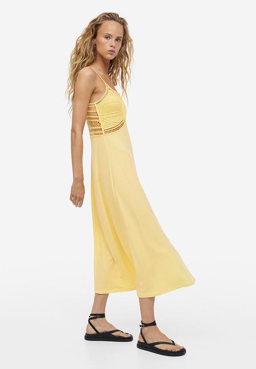 H&M - Crochet-look dress - light yellow