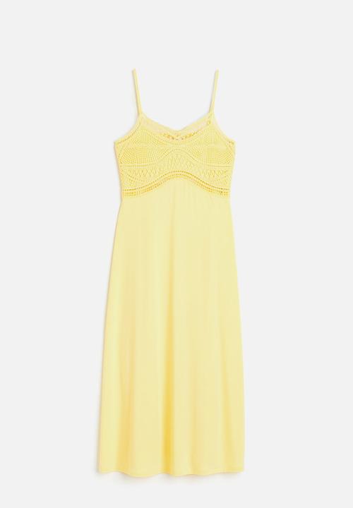 H&M - Crochet-look dress - light yellow