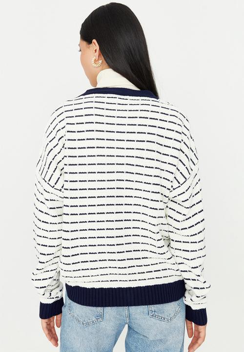 Trendyol - Wide stripe cardigan - navy