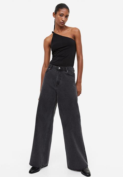 H&M - One-shoulder top - black