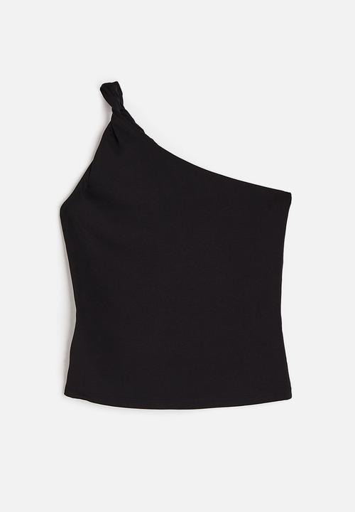 H&M - One-shoulder top - black