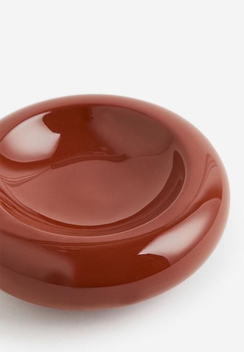 H&M - Decorative stoneware bowl - rust brown 