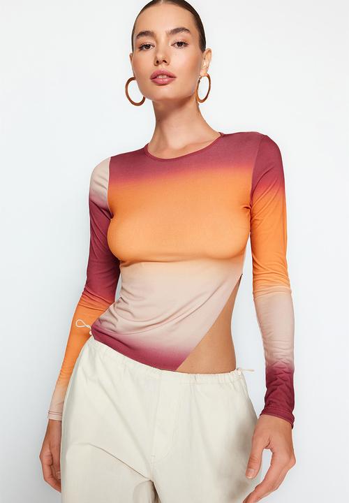 Trendyol - Ombre sunset fitted top - orange gradient