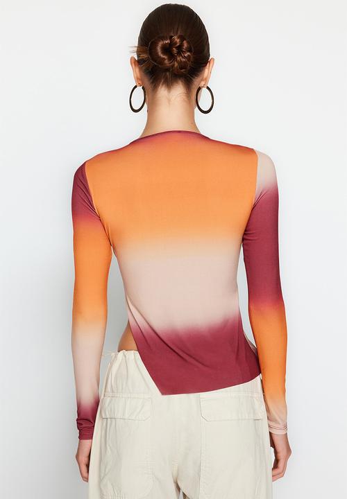 Trendyol - Ombre sunset fitted top - orange gradient