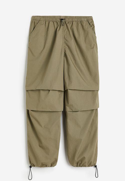 H&M - Parachute trousers - khaki green