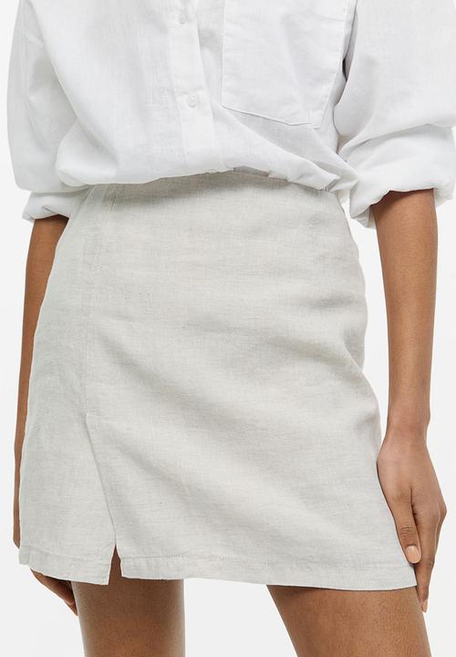 H&M - Linen skirt - light beige