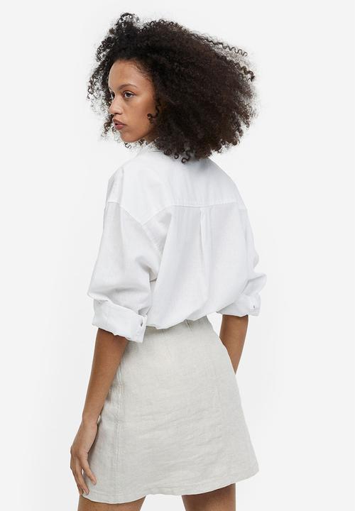 H&M - Linen skirt - light beige