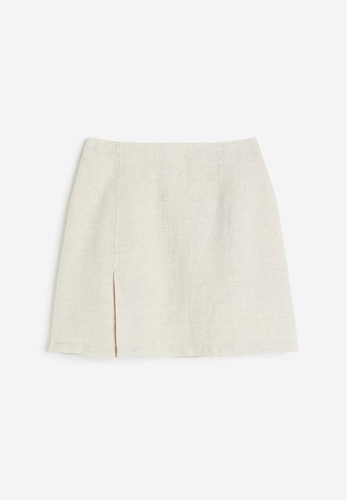 H&M - Linen skirt - light beige