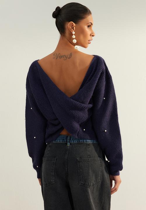 Trendyol - Limited edition pearl detail sweater - navy