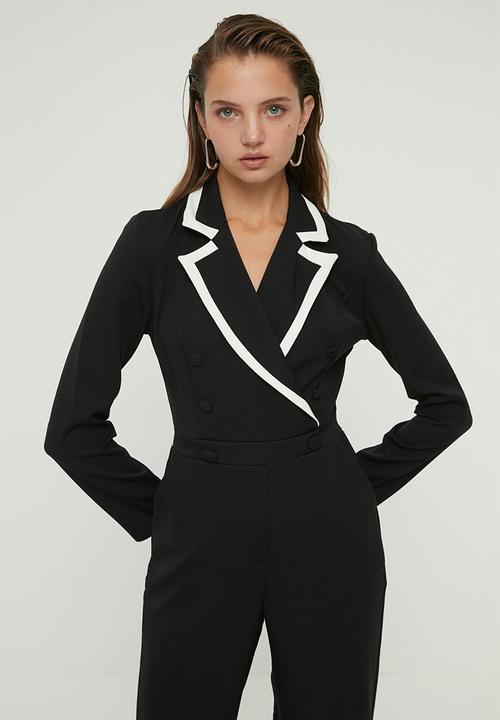 Trendyol - Buttoned romper - black