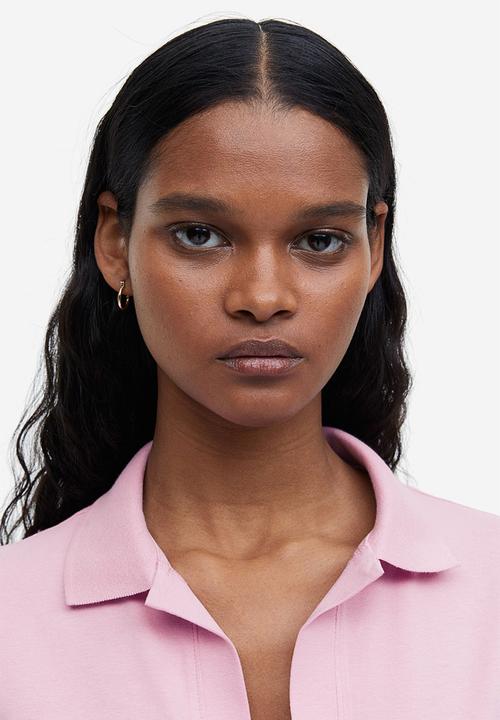 H&M - Collared cropped top - light pink