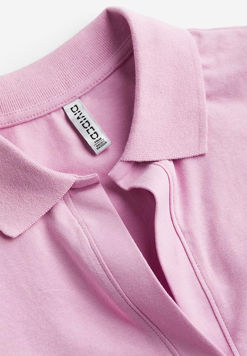 H&M - Collared cropped top - light pink