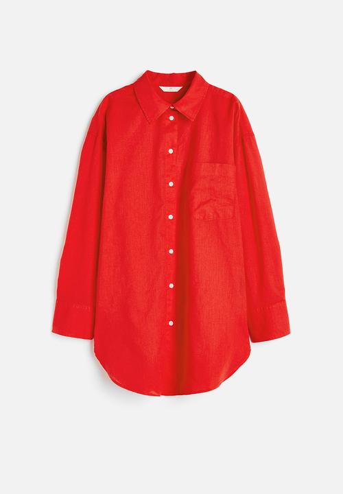 H&M - Linen-blend shirt - red