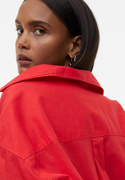 H&M - Linen-blend shirt - red