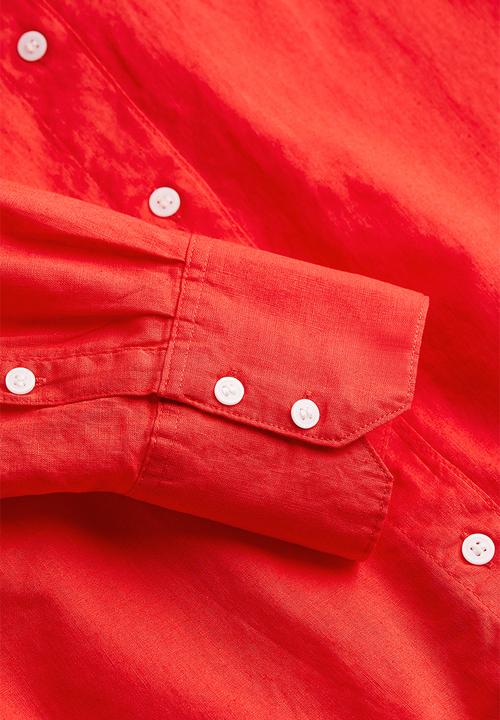 H&M - Linen-blend shirt - red
