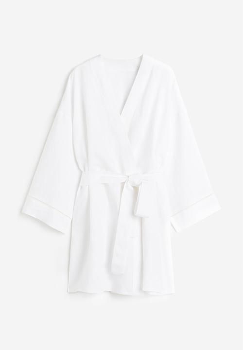 H&M - Linen-blend dressing gown - white