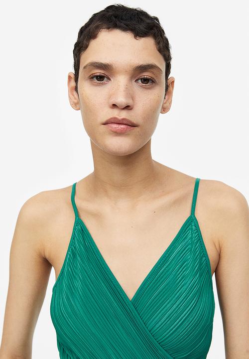 H&M - Pleated wrapover dress - turquoise
